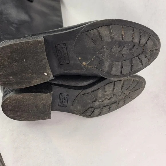 Sam Edelman Penny Black Leather Knee High Riding Boot Women 9 Minimalist Classic - Picture 12 of 13